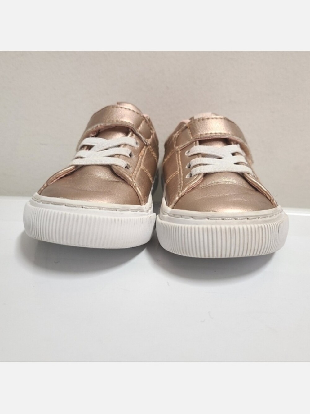 Polo Ralph Lauren Elmwood Velcro Sneakers Metallic Pink Girl's Sz 7 - Picture 11 of 15